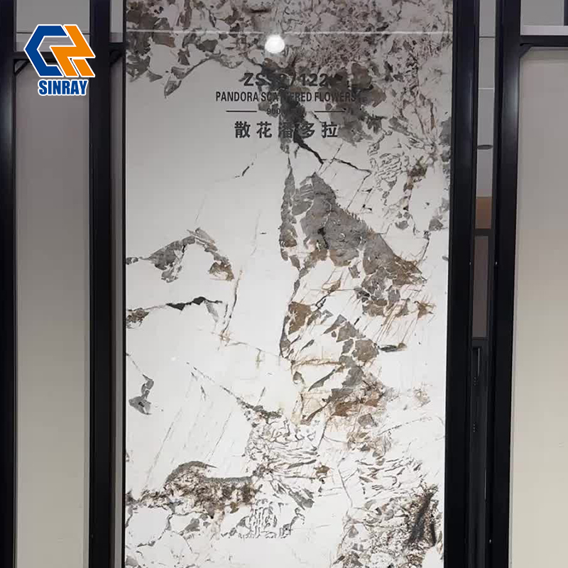 ZS927122 Soft Matte Anti Fingerprint Sintered Stone Slabs, Shock Resistant Easy Daily Maintenance Stone Material for Modern Household and High Foot Traffic Retail Shops