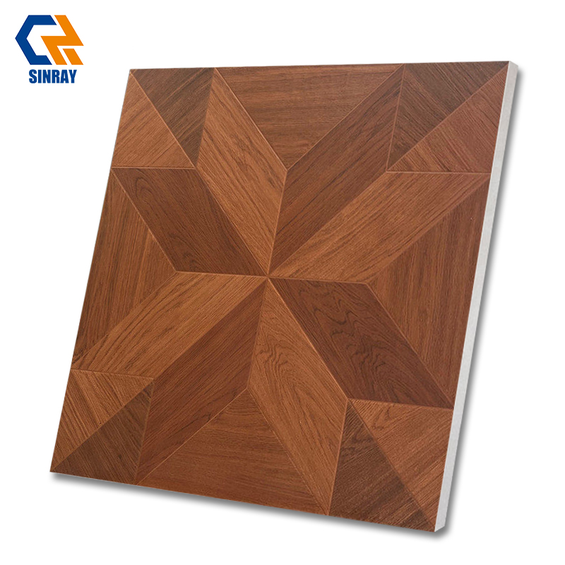 Modern Rustic Wood Grain Antibacterial Interior Tiles 9mm Dark Anthracite Matte Surface Wear-Resistant Non-Slip Bathroom Villa