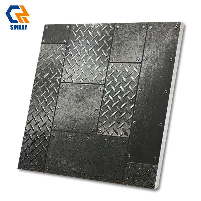 Rustic Wood Grain Modern Matte Surface Anti-Slip Floor Wall Tiles 9mm Thick 600x600mm Kitchen Bathroom Interior Borders Accents
