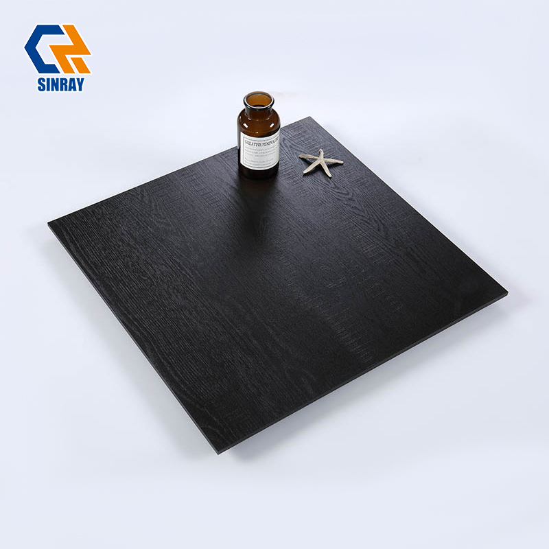 BYP6006 Matte Anti-Slip Anti-Fingerprint Black Porcelain Tiles, Heavy Wear Resistant Dark Floor Tiles For Bar Cafe KTV Retail Store High Foot Traffic Commercial Areas