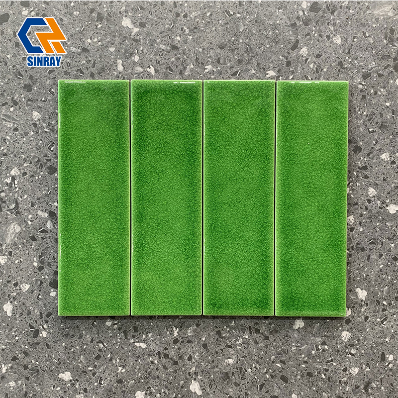 Bulk Supply Handmade Double-Fired Ice Crack Terracotta Tiles, Square Subway Two Formats Waterproof Artisan Wall Tiles For Large Real Estate Whole House Renovation Villa Engineering Projects