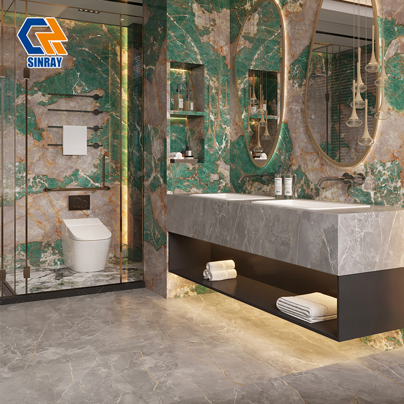 1632TRS-736 Natural Stone Aesthetic Sintered Stone Countertop Panels, Non-Porous Stain Repellent Stone Slabs for Custom Household Cabinet Tops & Furniture Surfaces