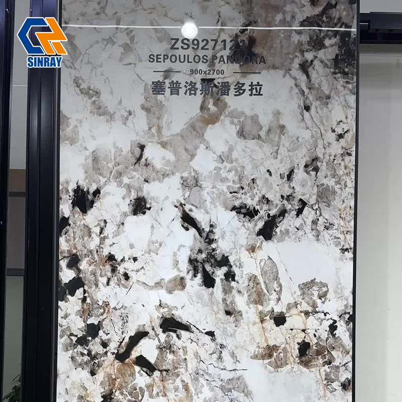 ZS927121 Anti Scratch High Heat Resistant Non Porous Compact Stone Panels for Kitchen Island Countertop TV Wall Bathroom Flooring and Furniture Tops