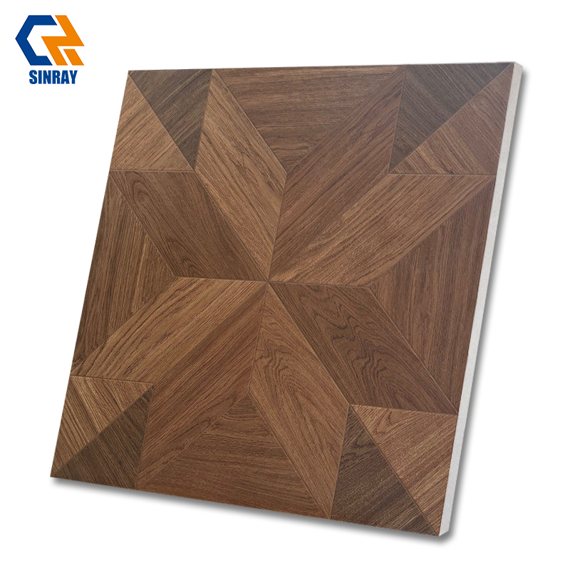 Modern Rustic Wood Grain Antibacterial Interior Tiles 9mm Dark Anthracite Matte Surface Wear-Resistant Non-Slip Bathroom Villa