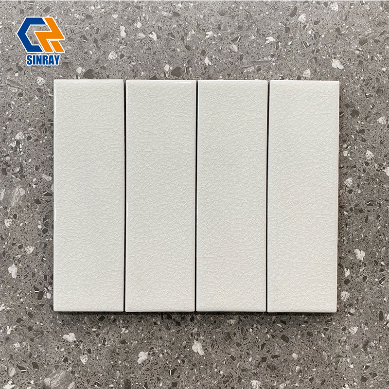  Handmade Clay Crackle Glaze Wall Tiles Natural Fine Ice Crack Texture Waterproof For Kitchen Backsplash Shower Niche Fireplace Surround Mediterranean Villa Deco