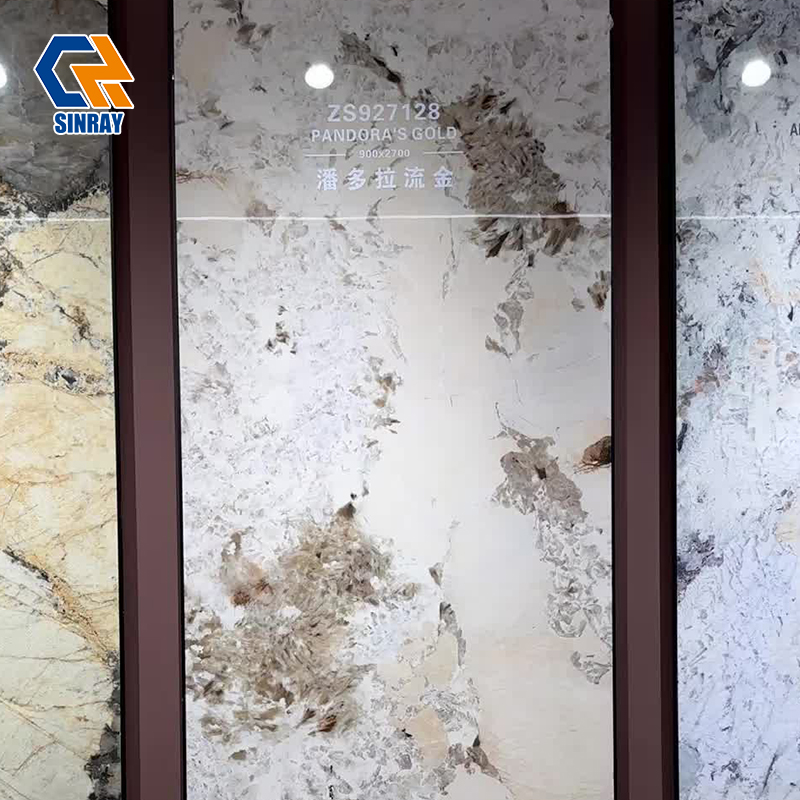 ZS927128 Modern Minimalist Sintered Stone Countertop Panels, Non-Porous Simple Daily Cleaning Stone Slabs Perfect for Household Custom Furniture Tops