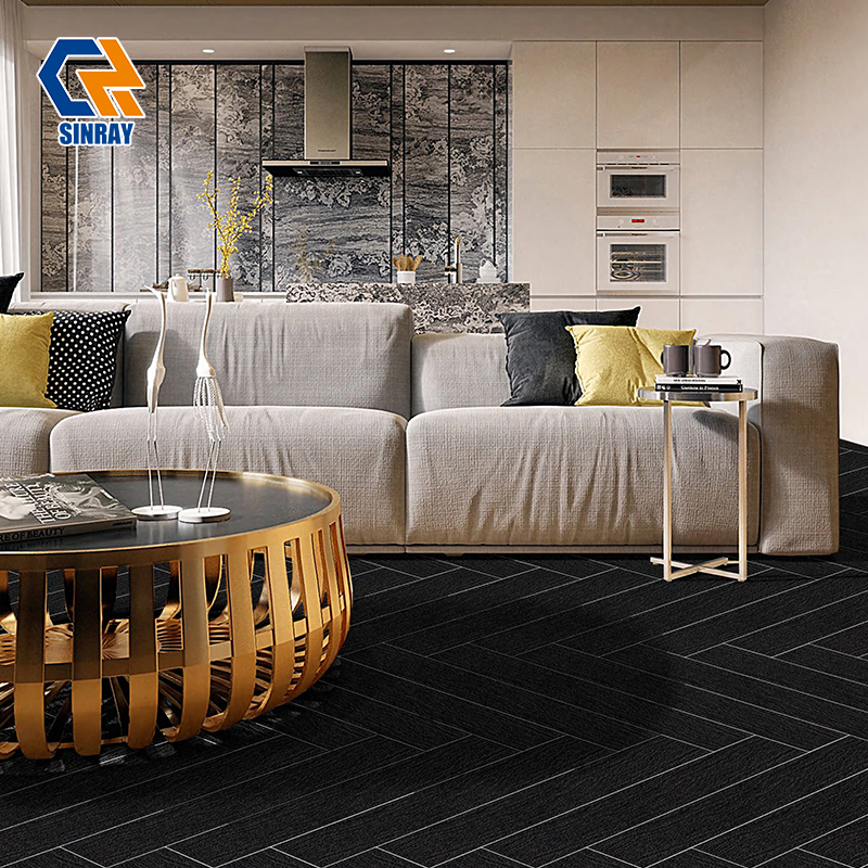 BY6H6010 Full Body Nero Marquina Sintered Stone Slabs, UV Fade-Proof Weather Resistant Stone Panels Suitable for Indoor Countertops & Outdoor Patio Wall Paving Projects