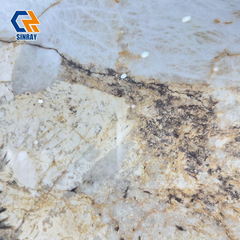 ZS90260-217 Luxury Clear Vein Sintered Stone Compact Slabs, High Temperature Tolerant Anti-Fouling Stone Material for High-End Villas and Five-Star Hotel Interior Decoration