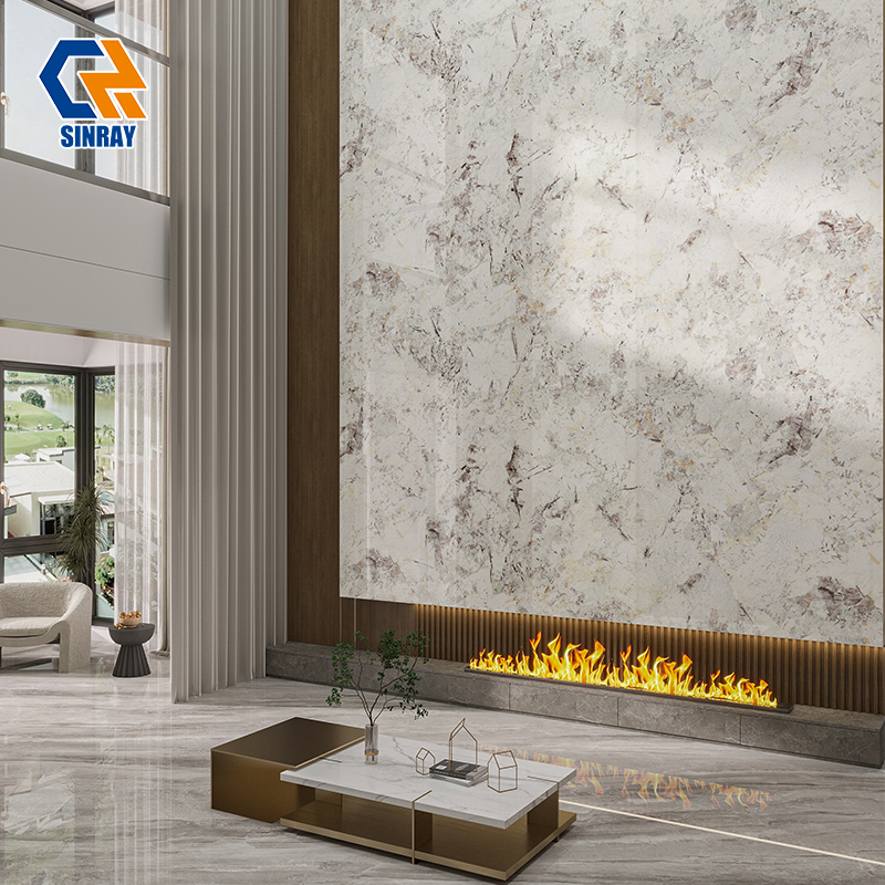 ZS90180-1308 Indoor & Outdoor Weatherproof Sintered Stone Sheets, UV Stable Anti-Fade Wear Resistant Stone Panels for Hotel Mall Office Commercial Renovation Engineering Projects