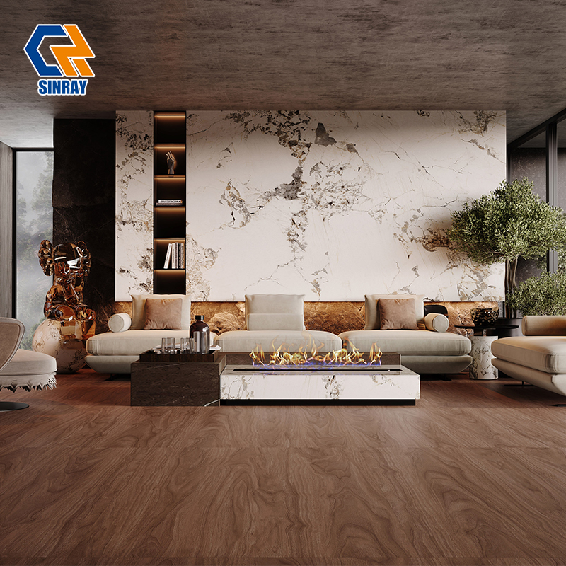 ZS927122 Soft Matte Anti Fingerprint Sintered Stone Slabs, Shock Resistant Easy Daily Maintenance Stone Material for Modern Household and High Foot Traffic Retail Shops