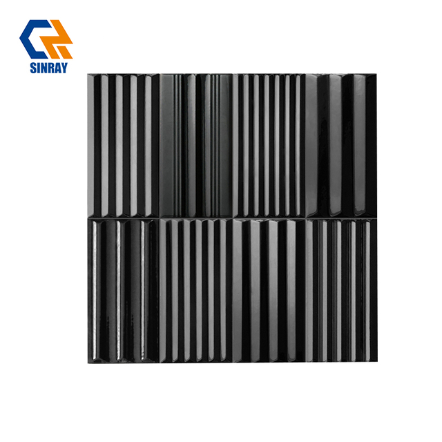 Midnight Black Bejmat Zellige Subway Tiles, Hand-Glazed Dark Moroccan Clay Tiles Oil Coffee Stain Proof For Bar Counter Background Hotel Lobby Feature Walls
