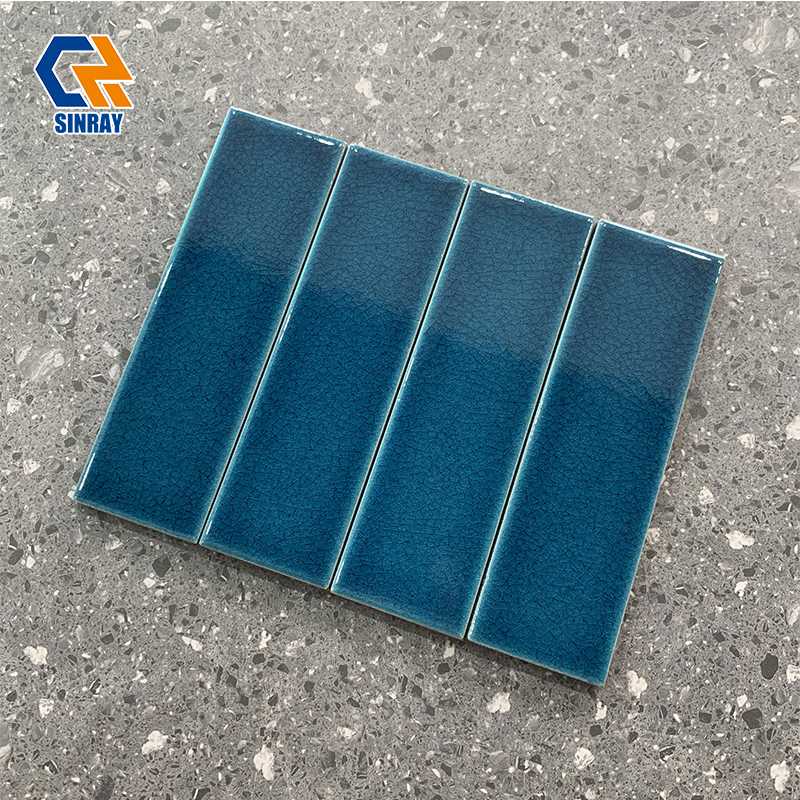 Bulk Supply Handmade Double-Fired Ice Crack Terracotta Tiles, Square Subway Two Formats Waterproof Artisan Wall Tiles For Large Real Estate Whole House Renovation Villa Engineering Projects