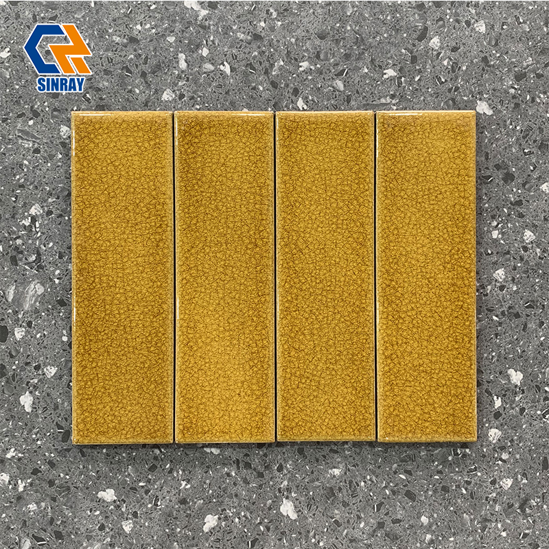  Handmade Clay Crackle Glaze Wall Tiles Natural Fine Ice Crack Texture Waterproof For Kitchen Backsplash Shower Niche Fireplace Surround Mediterranean Villa Deco