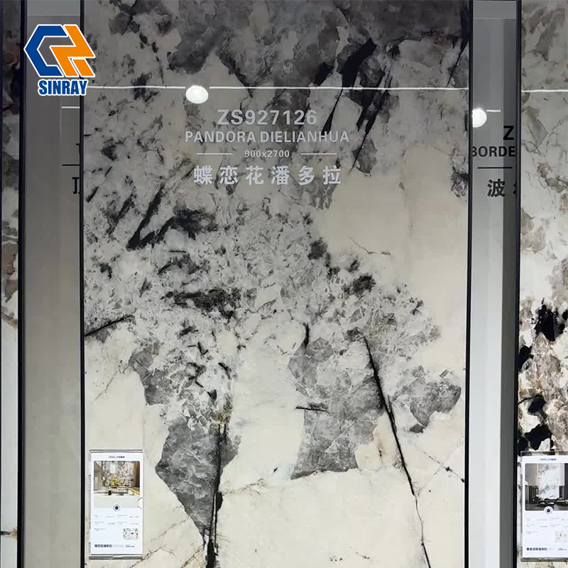 ZS927126 Natural Marble Texture Sintered Stone Compact Surfaces, Anti-Bacterial Food-Grade Stain Repellent Slabs for Kitchen Islands, Wash Vanities and Custom Furniture Tops