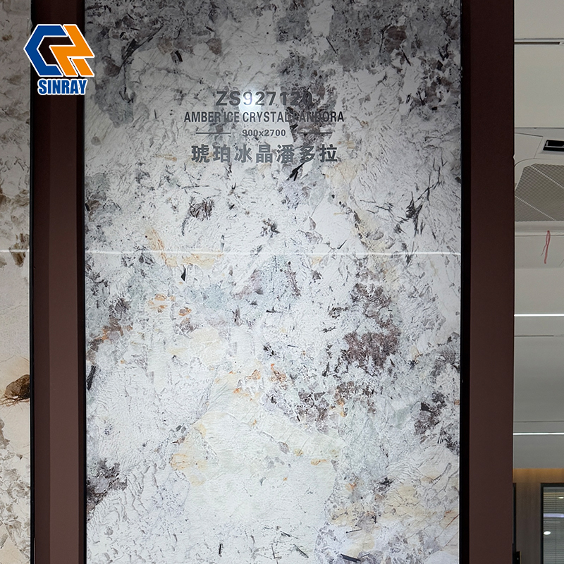 ZS927120 Extra Large Format Sintered Stone Slabs with Natural Marble Veins, Anti-Scratch Heatproof Non-Porous Panels for Kitchen Countertops, Wall Cladding and Indoor Flooring