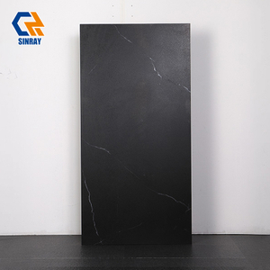BM6H612011 Spanish Nero Marquina Marble Look Sintered Stone Panels, Heat Stain Scratch Resistant Food-Grade Slabs for Villa Kitchen Island, Bar Counter & Vanity Top Decoration