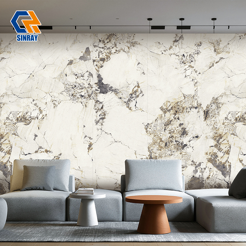 YZD2609S17 Heavy Duty Sintered Stone Countertop Slabs, Mohs 7 Hardness Heatproof Non-Stain Large Format Panels For Contractor Bulk Engineering Orders