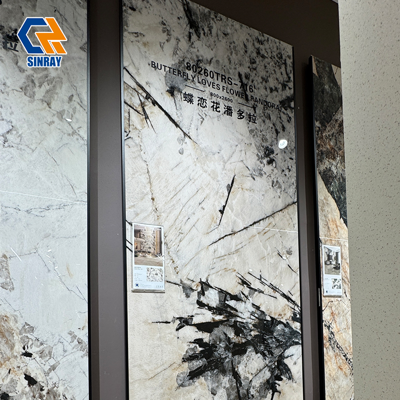 80260TRS-716 800x2600mm Large Format Sintered Stone Slabs, Heat & Stain Resistant Scratch Proof Porcelain Slab For Kitchen Countertop Wall Cladding Floor Decoration