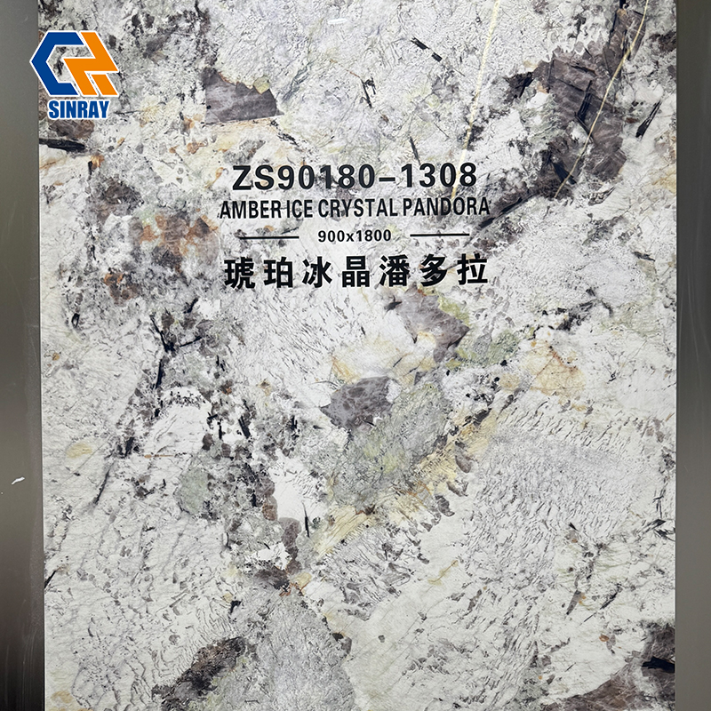 ZS90180-1308 Indoor & Outdoor Weatherproof Sintered Stone Sheets, UV Stable Anti-Fade Wear Resistant Stone Panels for Hotel Mall Office Commercial Renovation Engineering Projects