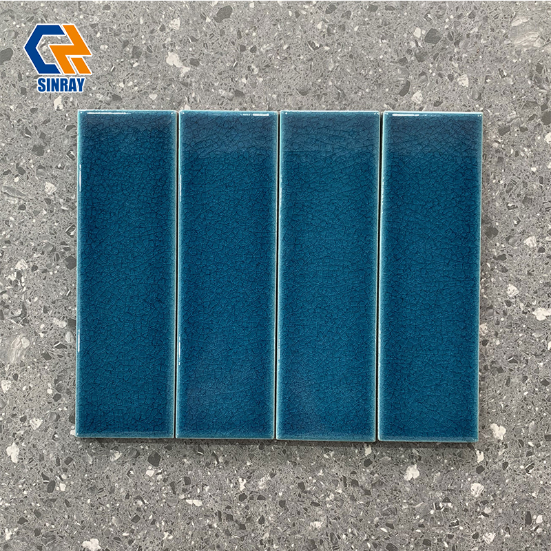 Bulk Supply Handmade Double-Fired Ice Crack Terracotta Tiles, Square Subway Two Formats Waterproof Artisan Wall Tiles For Large Real Estate Whole House Renovation Villa Engineering Projects