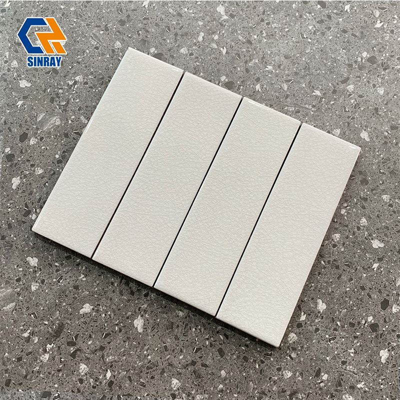  Handmade Clay Crackle Glaze Wall Tiles Natural Fine Ice Crack Texture Waterproof For Kitchen Backsplash Shower Niche Fireplace Surround Mediterranean Villa Deco