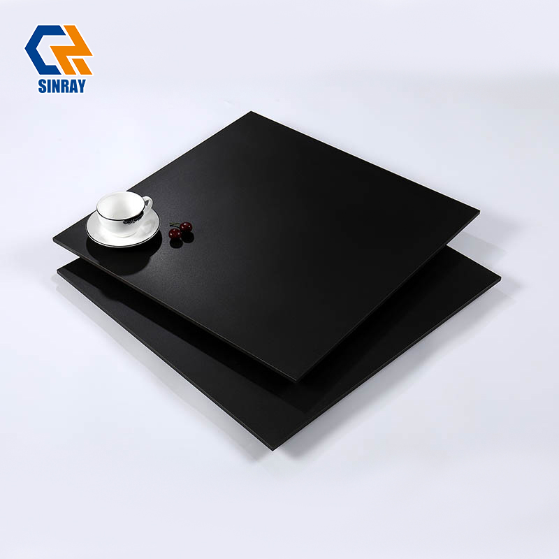 BM6001 Stylish Solid Black Porcelain Wall Floor Tiles, Moisture Proof Spill Resistant Dark Tiles Matching Light Cabinets & White Wall Decor