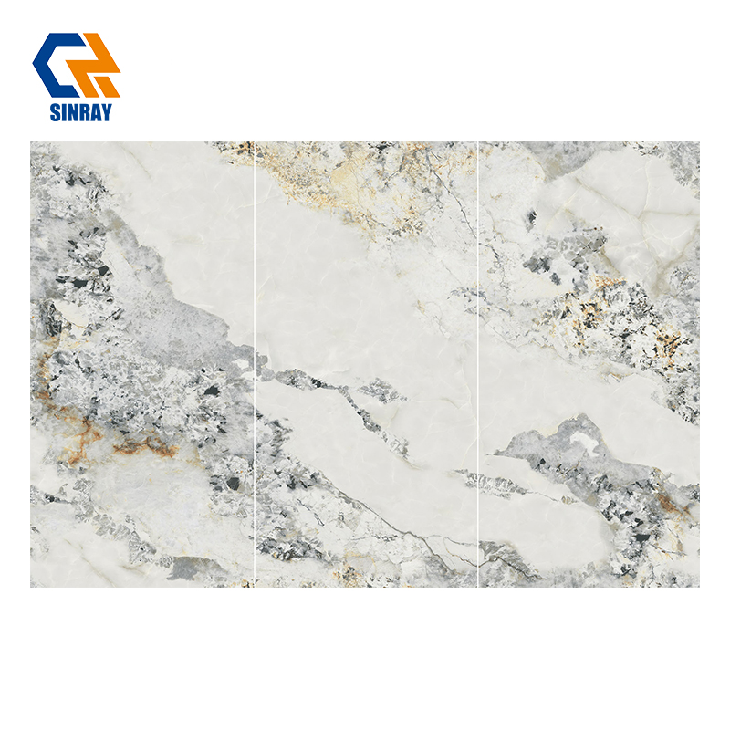 ZS90180-213 Large Through-Body Sintered Stone Slabs, High Mohs Hardness Anti-Scratch Heat Resistant Non-Porous Stone Panels for Countertops, Wall Panels and Indoor Flooring