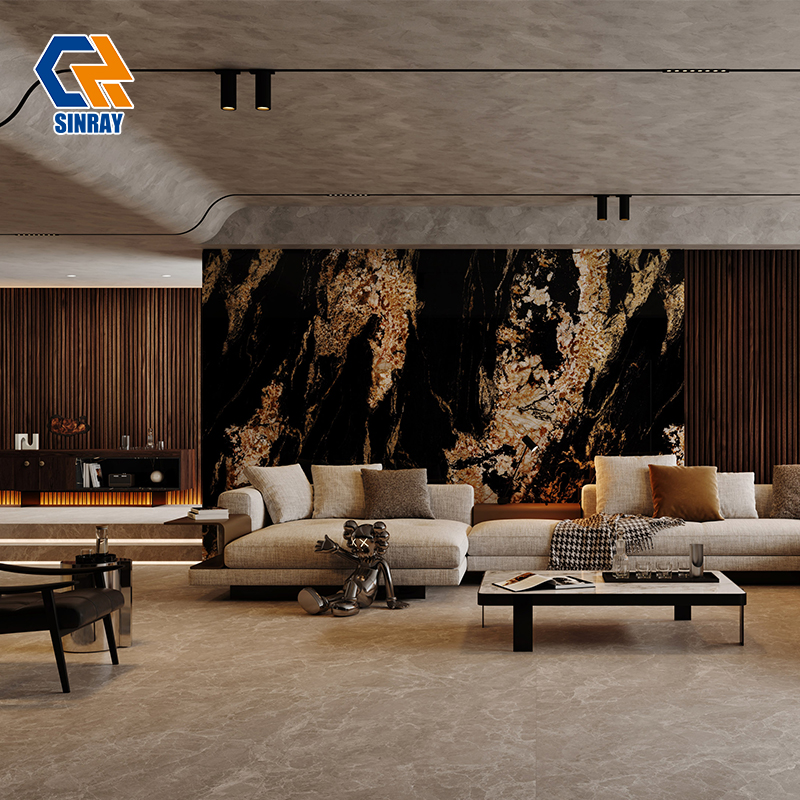 ZS927159 Soft Matte Anti-Fingerprint Sintered Stone Surfaces, Impact Resistant Low Maintenance Stone Boards Suitable for High-Traffic Offices, Restaurants and Modern Family Homes