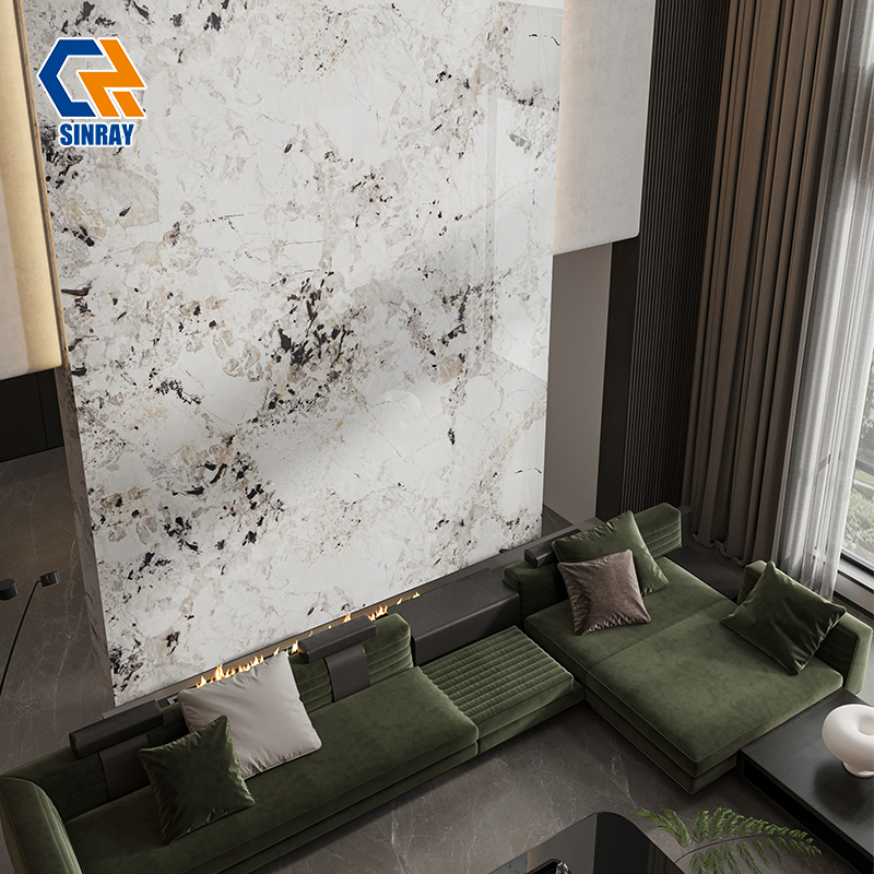 ZS927121 Anti Scratch High Heat Resistant Non Porous Compact Stone Panels for Kitchen Island Countertop TV Wall Bathroom Flooring and Furniture Tops