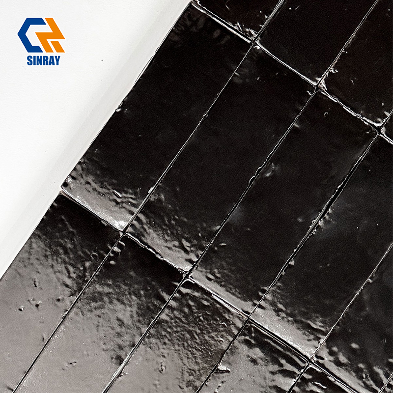 Gloss Black Ice Crack Terracotta Subway Tiles, Handcrafted Crackle Glaze Dark Clay Wall Tiles Oil & Coffee Stain Resistant for Bar Counter Background Hotel Lobby Dark-Tone Interior Design