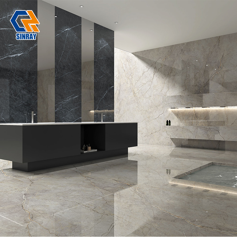 ZS160320-018 Wholesale Indoor Outdoor Multi-Purpose Sintered Stone, Gloss Matte Dual Surface Options Durable Stone Material for Real Estate Large Scale Renovation