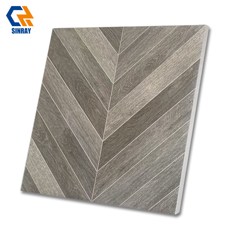 Modern Rustic Wood Grain Antibacterial Interior Tiles 9mm Dark Anthracite Matte Surface Wear-Resistant Non-Slip Apartment Room