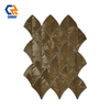 Forest Green Banana Leaf Hand Pressed Clay Tiles, Aged Crackle Glaze Unique Tactile Texture Decor Wall Panels For Cafe B&B Boutique Hotel Tropical Accent Wall Projects