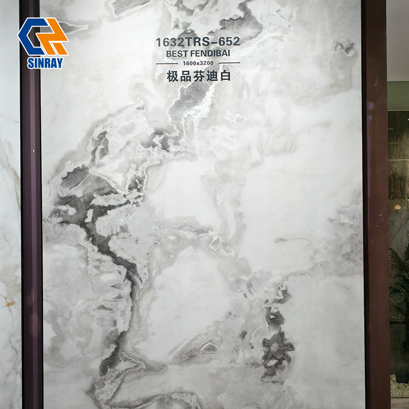 1632TRS-652 Commercial Project Grade Sintered Stone Compact Surfaces, Chemical & Stain Resistant Large Format Stone Sheets for Shopping Center, Restaurant and Office Renovation Works