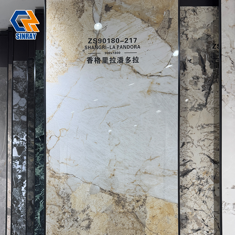 ZS90180-217 Wholesale Large Format Sintered Stone Surfaces, Gloss & Matte Surface Optional Low Maintenance Stone Slabs for Real Estate Whole-House Renovation Projects