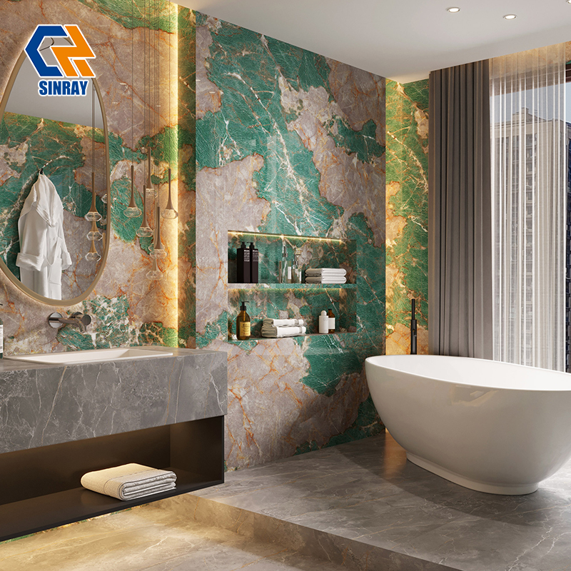 1632TRS-736 Natural Stone Aesthetic Sintered Stone Countertop Panels, Non-Porous Stain Repellent Stone Slabs for Custom Household Cabinet Tops & Furniture Surfaces