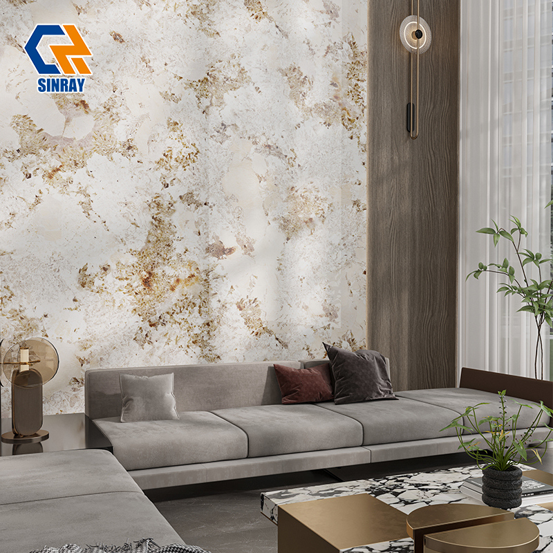 ZS927128 Modern Minimalist Sintered Stone Countertop Panels, Non-Porous Simple Daily Cleaning Stone Slabs Perfect for Household Custom Furniture Tops