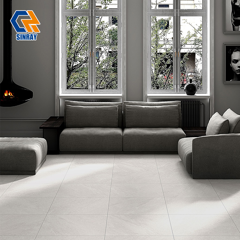 JJ6601 JJ61201 600x600mm Elegant High Gloss Porcelain Flooring Tiles, Stain Proof Hard-Wearing Glazed Tiles for Residential Houses and Public Commercial Areas