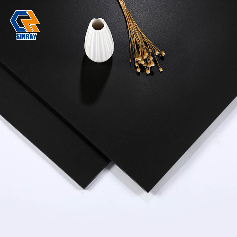 BM6001 Stylish Solid Black Porcelain Wall Floor Tiles, Moisture Proof Spill Resistant Dark Tiles Matching Light Cabinets & White Wall Decor