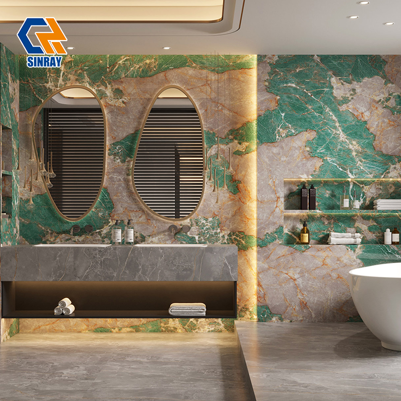 1632TRS-736 Natural Stone Aesthetic Sintered Stone Countertop Panels, Non-Porous Stain Repellent Stone Slabs for Custom Household Cabinet Tops & Furniture Surfaces