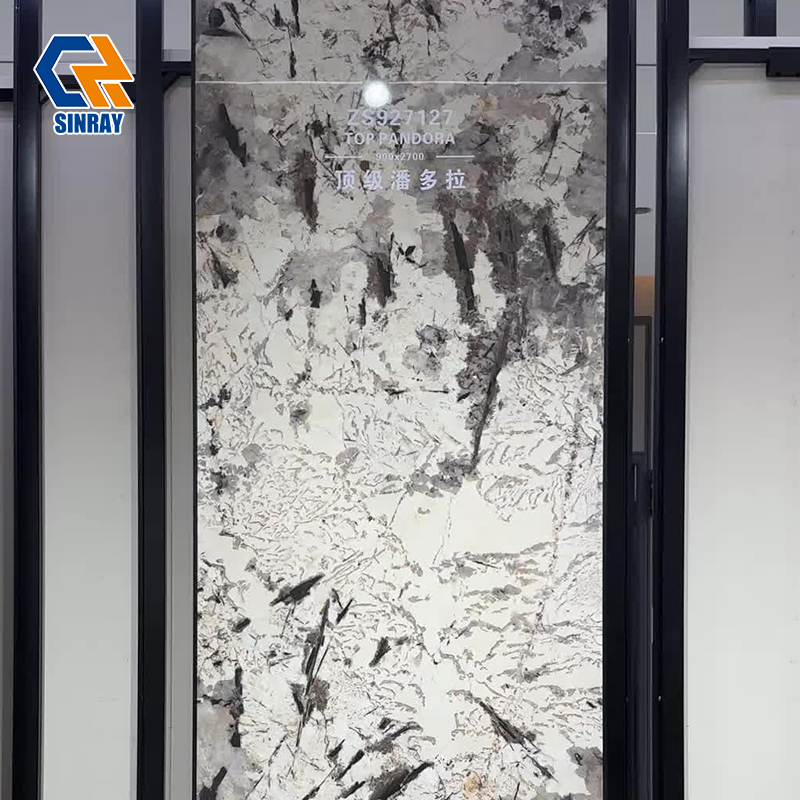ZS927127 Natural Marble Texture Sintered Stone Compact Surfaces, Anti-Bacterial Food-Grade Stain Repellent Slabs for Kitchen Islands, Wash Vanities and Custom Furniture Tops