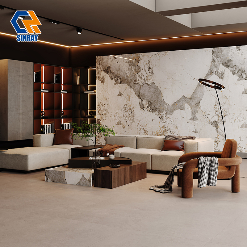 ZS927125 Food-Grade Anti-Bacterial Sintered Stone Compact Surfaces, Acid Alkali Resistant Stain Repellent Easy-Clean Sheets for Bathroom Vanity Tops, Dining Tables And Kitchen Islands