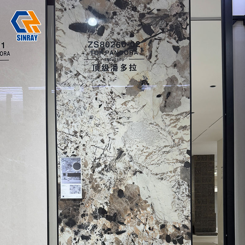 ZS80260-002 800x2600mm Large Format Sintered Stone Slabs, Heat & Stain Resistant Scratch Proof Porcelain Slab For Kitchen Countertop Wall Cladding Floor Decoration