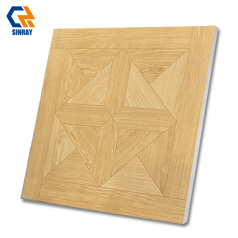 Modern Rustic Wood Grain Antibacterial Interior Tiles 9mm Dark Anthracite Matte Surface Wear-Resistant Non-Slip Bathroom Villa