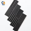 Midnight Black Bejmat Zellige Subway Tiles, Hand-Glazed Dark Moroccan Clay Tiles Oil Coffee Stain Proof For Bar Counter Background Hotel Lobby Feature Walls