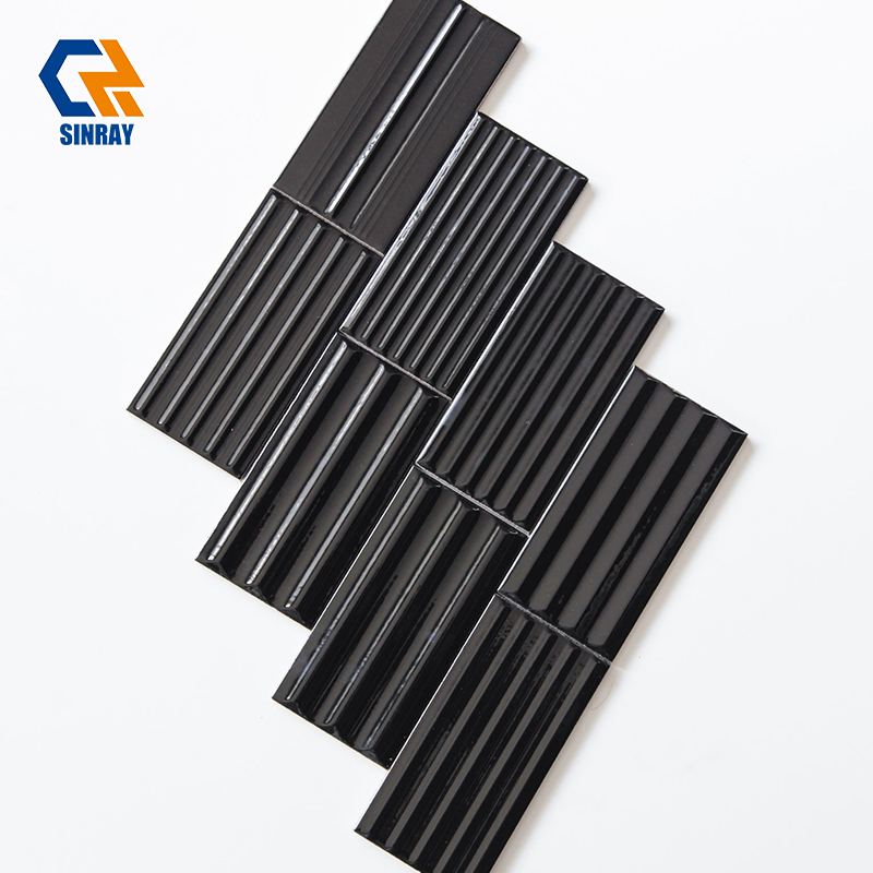 Midnight Black Bejmat Zellige Subway Tiles, Hand-Glazed Dark Moroccan Clay Tiles Oil Coffee Stain Proof For Bar Counter Background Hotel Lobby Feature Walls
