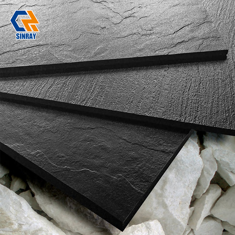 BY6H6010 Full Body Nero Marquina Sintered Stone Slabs, UV Fade-Proof Weather Resistant Stone Panels Suitable for Indoor Countertops & Outdoor Patio Wall Paving Projects