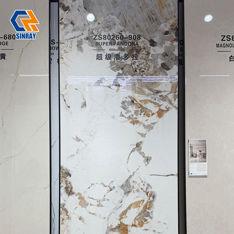 ZS80260-908 800x2600mm Large Format Sintered Stone Slabs, Heat & Stain Resistant Scratch Proof Porcelain Slab For Kitchen Countertop Wall Cladding Floor Decoration