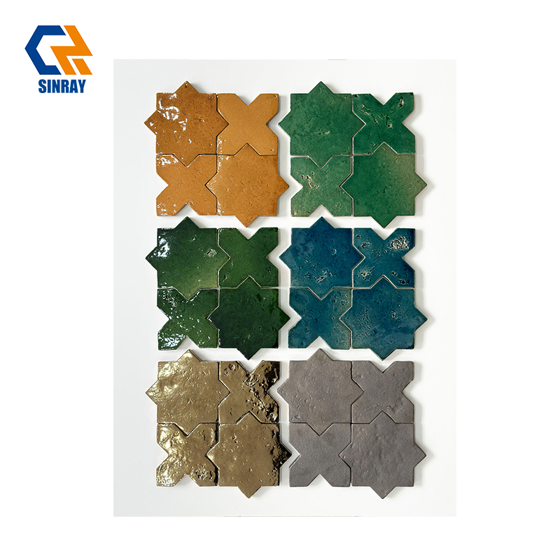 Handmade Rustic Terracotta Wall Tiles, Uneven Artisan Glaze Cracked Ice Texture Waterproof Decor Tiles For Mediterranean Kitchen Backsplash Shower Niche Cafe Accent Wall