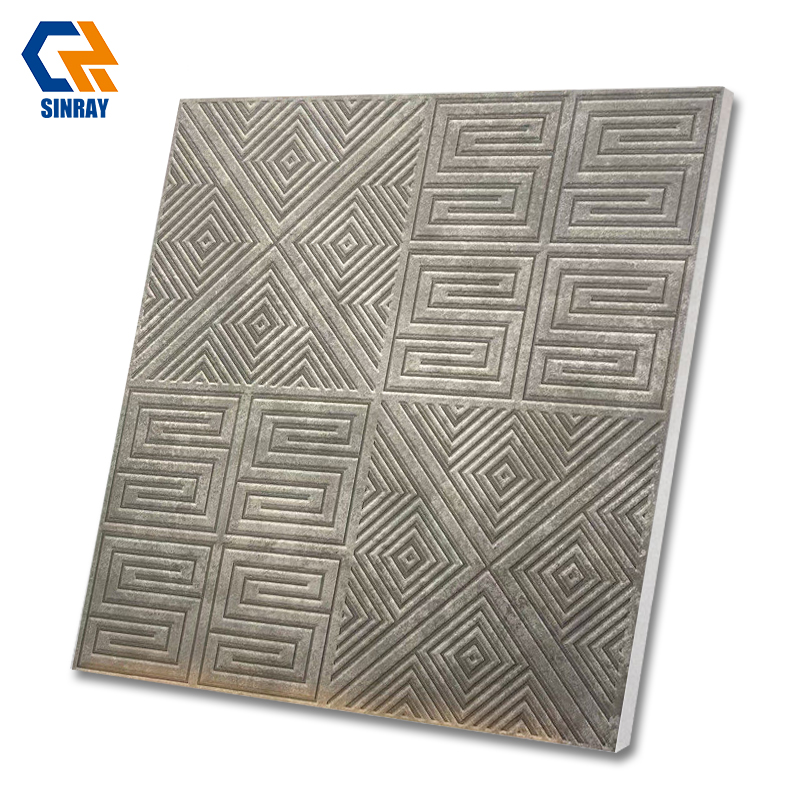 Rustic Matte Wood Grain Modern Anti-Slip Floor & Wall Tiles 9mm Thick 800x800mm for Villa Bathroom Room Borders & Accents